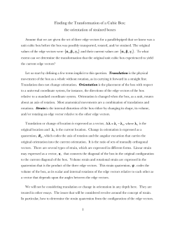 Finding the Transformation of a Cubic Box