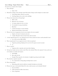 Chapter 1 Review Sheet