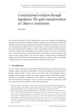 Constitutional evolution through legislation: The