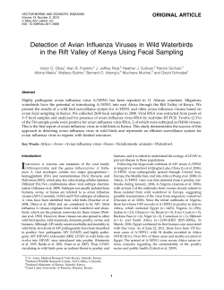 Detection of Avian Influenza Viruses in Wild Waterbirds in the Rift