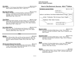 MLA - Electronic Sources