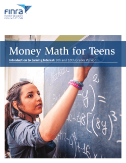 Money Math for Teens: Intro to Earning Interest: 9th and 10th Grades