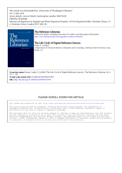 The Life Cycle of Digital Reference Sources