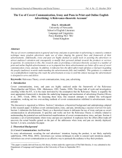 The Use of Covert Communication, Irony and Puns in Print and