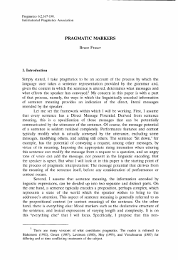 PRAGMATIC MARKERS