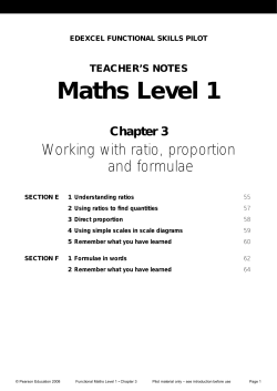 Maths Level 1: Chapter 3 (Working with ratio - Edexcel