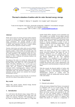 Thermal evaluation of molten salts for solar thermal energy