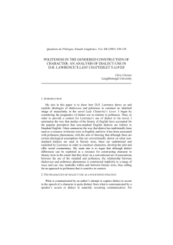 politeness in the gendered construction of character