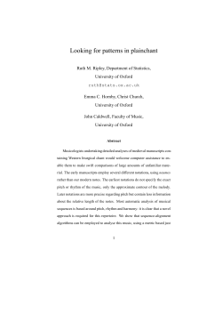 Looking for patterns in plainchant