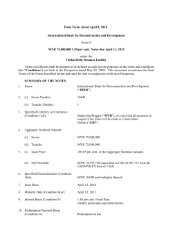 form of final terms - World Bank Treasury