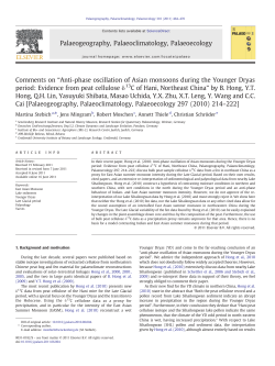 Anti-phase oscillation of Asian monsoons during the Younger Dryas