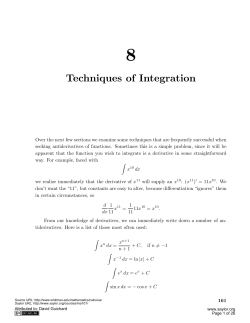 Chapter 8: Techniques of Integration