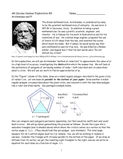 r=1 cm. Circumscribed n-gon: Inscribed n-gon