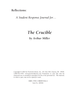The Crucible - Response Journal Sample PDF