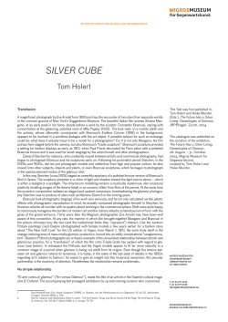 silver cube - Migros Museum f&uuml;r Gegenwartskunst