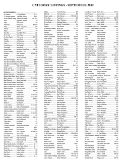 category listings - september 2012
