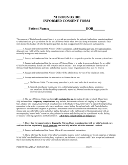 NITROUS OXIDE INFORMED CONSENT FORM Patient Name:
