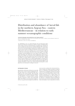 Distribution and abundance of larval fish in the northern Aegean