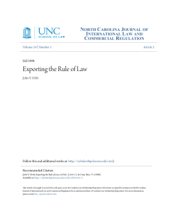 Exporting the Rule of Law - Carolina Law Scholarship Repository