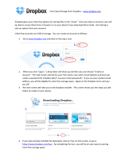 Free Cloud Storage from Dropbox – www.dropbox.com Dropbox