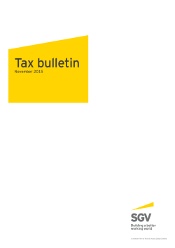 Tax bulletin - November 2015