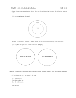 MATH 1030-005, Quiz 2 Solution Fall 2010