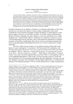 Locke`s Disguised Spinozism