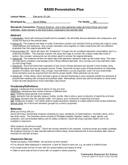 Elements of Life - Community Resources for Science