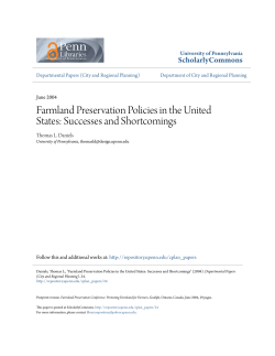 Farmland Preservation Policies in the United States: Successes and