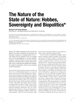 The Nature of the State of Nature: Hobbes