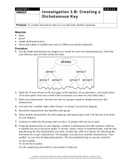 Creating A Dichotomous Key