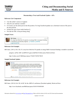Citing and Documenting Social Media and E