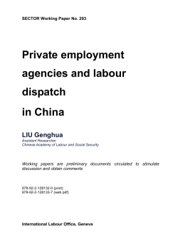 Private employment agencies and labour dispatch in China