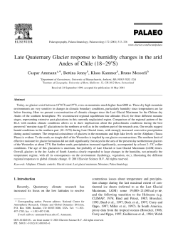 Late Quaternary Glacier response to humidity changes in the arid
