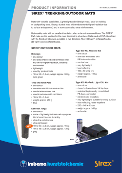 product information sirex&reg; trekking/outdoor mats