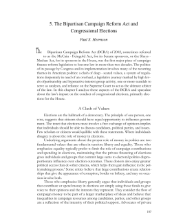 5. The Bipartisan Campaign Reform Act and Congressional