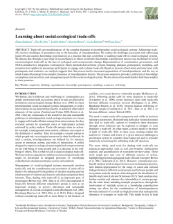 Learning about social-ecological trade-offs