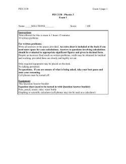PES 2130 Exam 1/page 1 PES 2130
