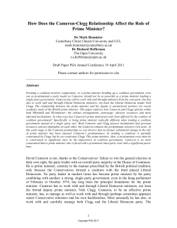 How does the Cameron-Clegg relationship affect the