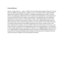 Criminal Offenses Snyder v. Phelps, 562 U.S. __ (Mar. 2, 2010). The