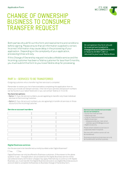 change of ownership business to consumer transfer request