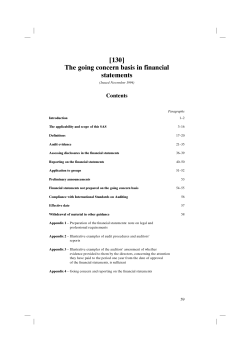 SAS 130 The Going Concern Basis in Financial Statements