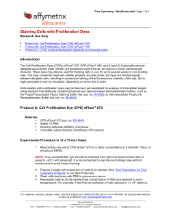 Staining Cells with Proliferation Dyes
