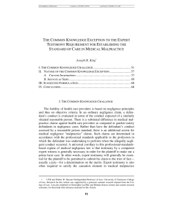 The Common Knowledge Exception to the Expert Testimony