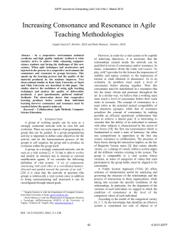 Increasing Consonance and Resonance in Agile Teaching