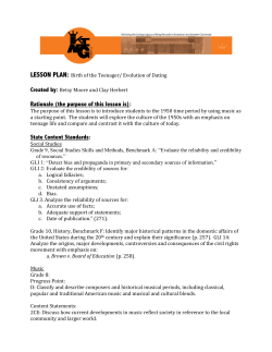 Lesson 5: The Birth of a Teenager