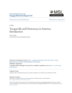 Tocqueville and Democracy in America