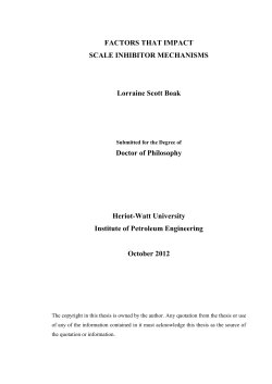 FACTORS THAT IMPACT SCALE INHIBITOR MECHANISMS
