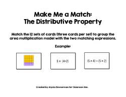 the Distributive Property Matching Game.