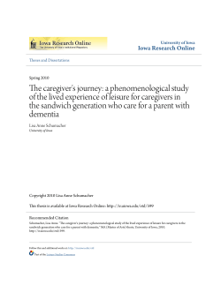 The caregiver`s journey - Iowa Research Online